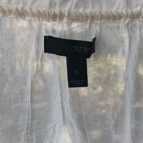 J. Crew coverup in off white with inset embroidery & rope neck tie. XL. - Picture 9 of 15